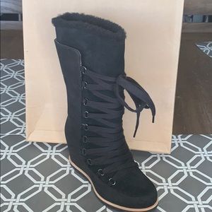 COPY - UGG Mason Waterproof Suede Black Lace Bow …